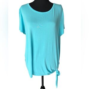 Michael Kors Turquoise Short Sleeve Side-Tie Tee